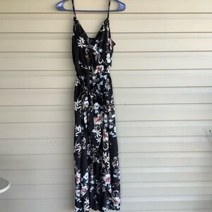 SHEIN VCAY Summer Women Wrap Belted Floral Print Cami Long Dress - Size Large